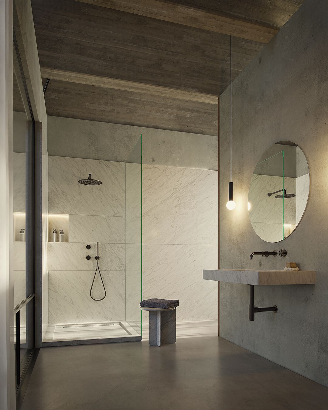 Поддон для душа из каррарского мрамора Maami Home QURUM CARRARA RAISED ARCH-00040801 - Вид №2