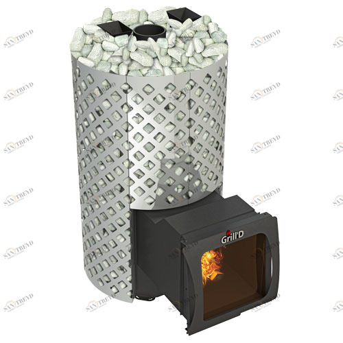 Печь для бани GRILL'D Violet World Steel Romb Long Window Max с закрытой каменкой 6680