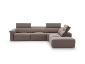 Кожаный угловой диван с электрическим движением