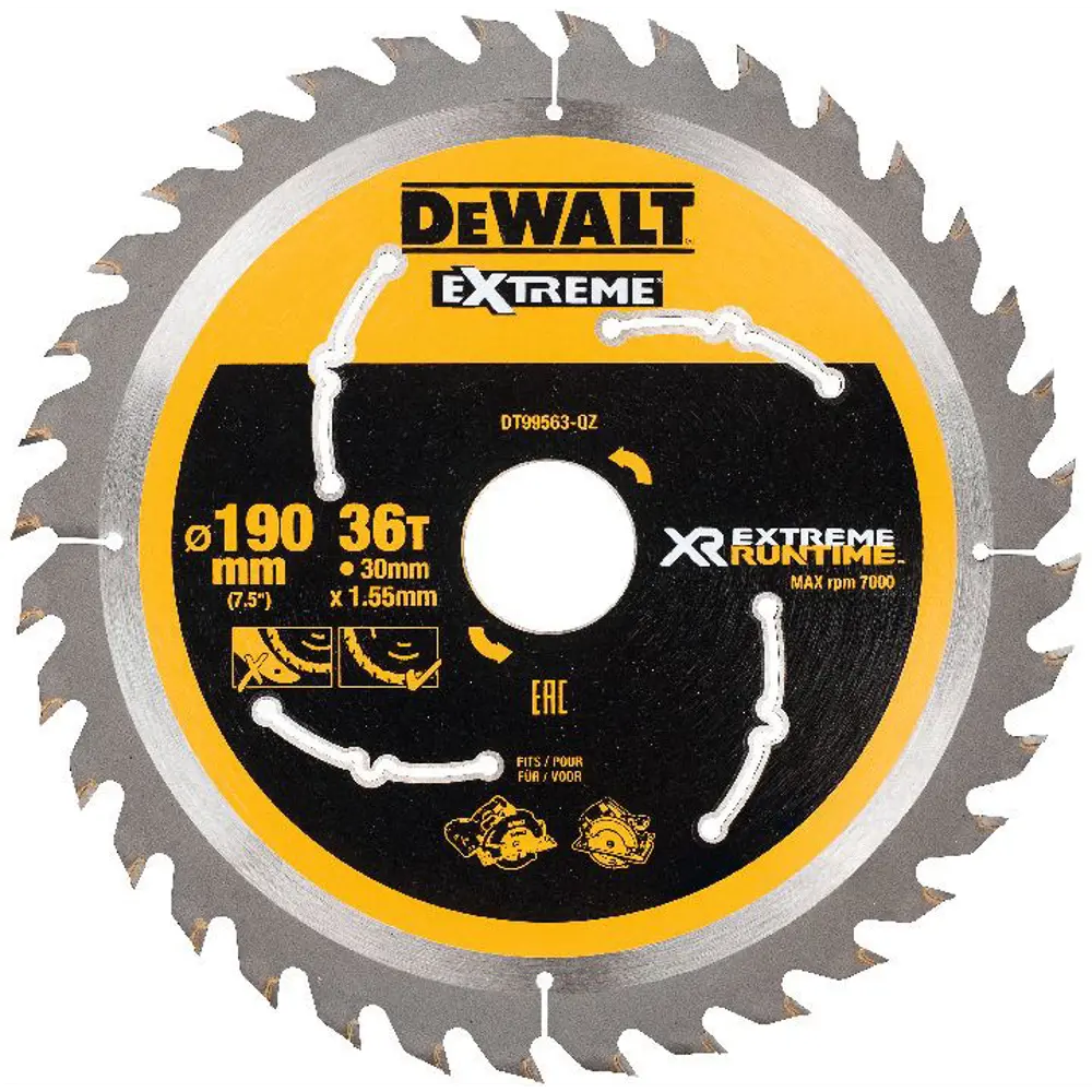 Диск пильный по дереву Dewalt 36T 190x1.55 мм STLM-2100340