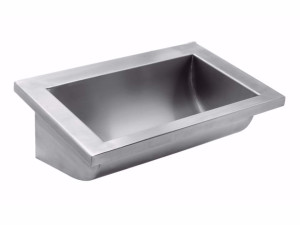 Одинарный прямоугольный умывальник из нержавеющей стали