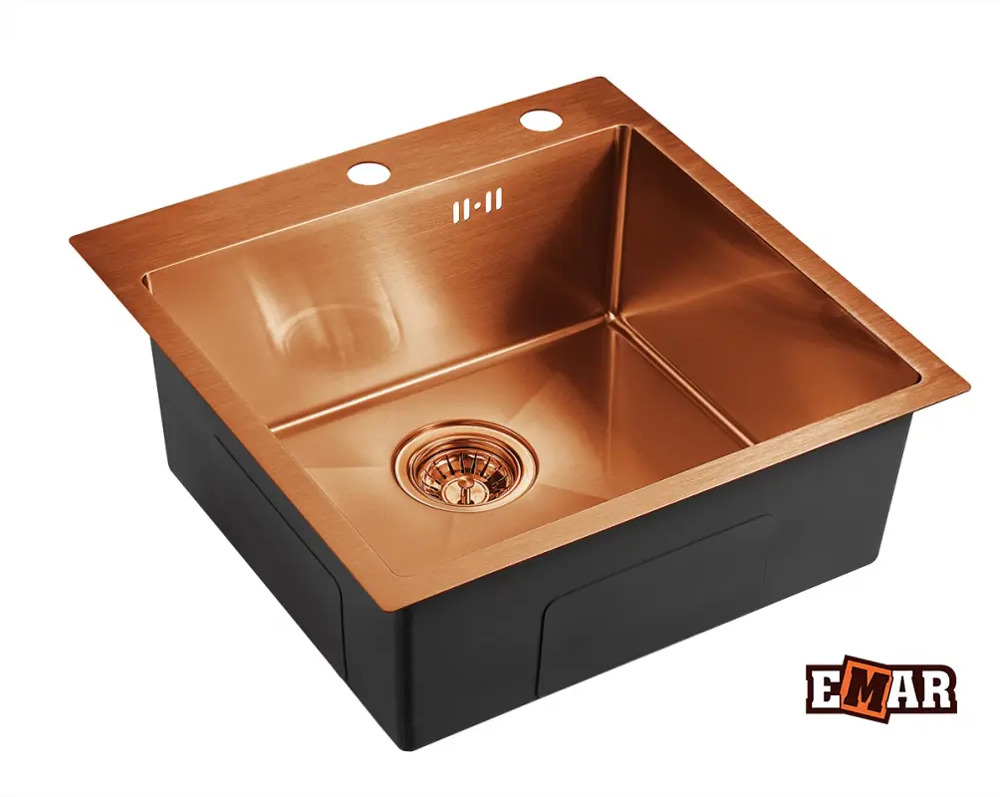 90589113 Мойка универсального монтажа Emar Nano coppery 50x50x20 см нержавеющая сталь цвет медь STLM-0297319