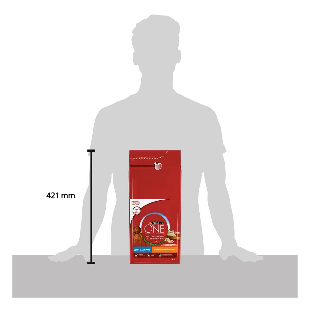 ПР0059689 Корм для щенков для средних и крупных пород, курица, рис сух. 1,8кг ONE  - Вид №8