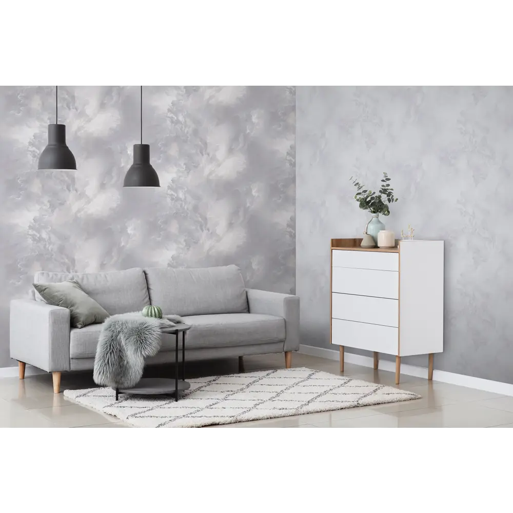 Флизелиновые обои Victoria Stenova Pantone темно-серые для стильного интерьера 89374640 Phantom STLM-1485509 - Вид №4