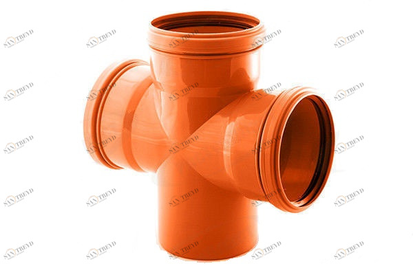 Крестовина ПВХ наружная 110х110х110х90° рыжая Политек 6403