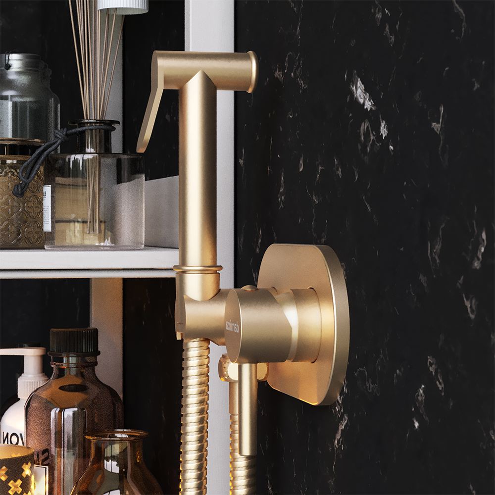 214000000 смеситель монтируемый в стену с гиг.душем бронза Damixa Option - Вид №6