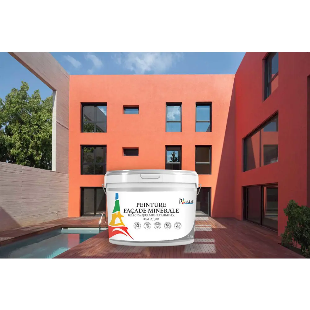 Краска для минеральных фасадов Paritet матовая цвет белый база A 2.5 л STLM-2107861 - Вид №4