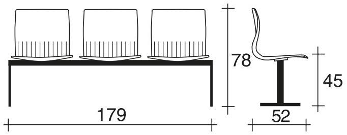 TALIN Сиденье на пластиковом полу с подлокотниками Webby sun-id-1478709 - Вид №1
