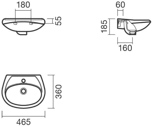 Раковина подвесная 45 Sanitana MUNIQUE S10072317200000  - Вид №1