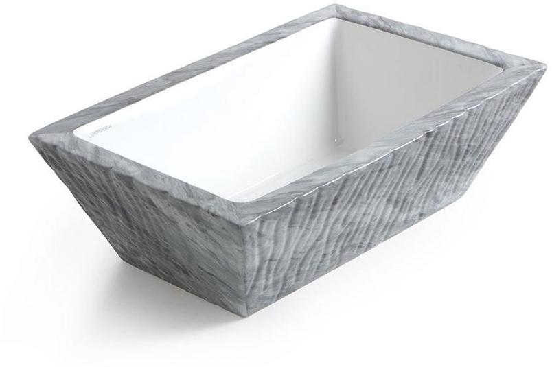 Ptr01r Подвесная раковина настенная овальная Horganica Pietra белая - Вид №3