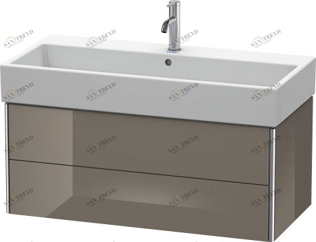 XS419608989 XSquare Тумбочка подвесная Фланелево-серый глянцевый лак Duravit
