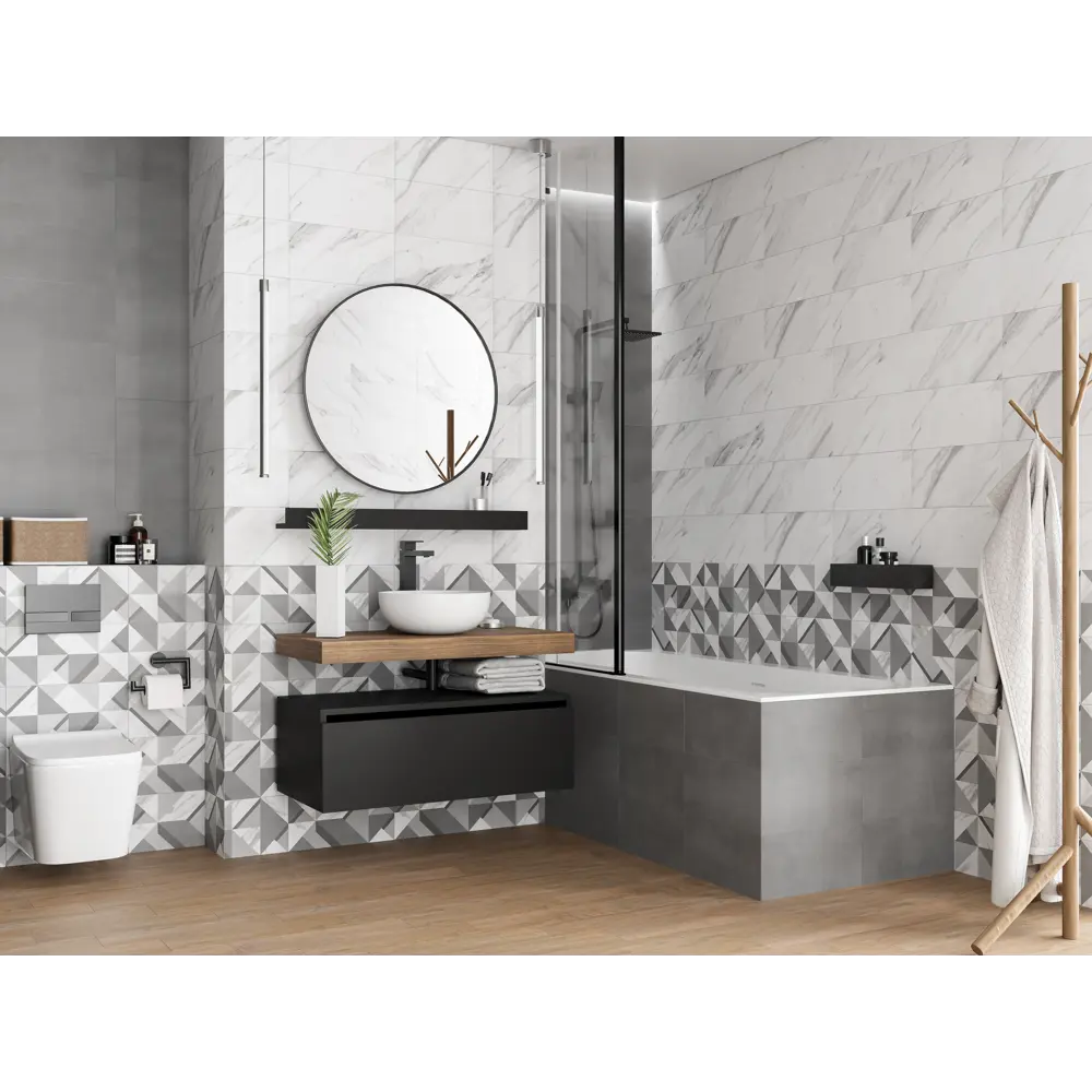 Santreyd Mersey Concrete - настенная плитка графит 20х40 см 89364574 STLM-0945052 - Вид №7