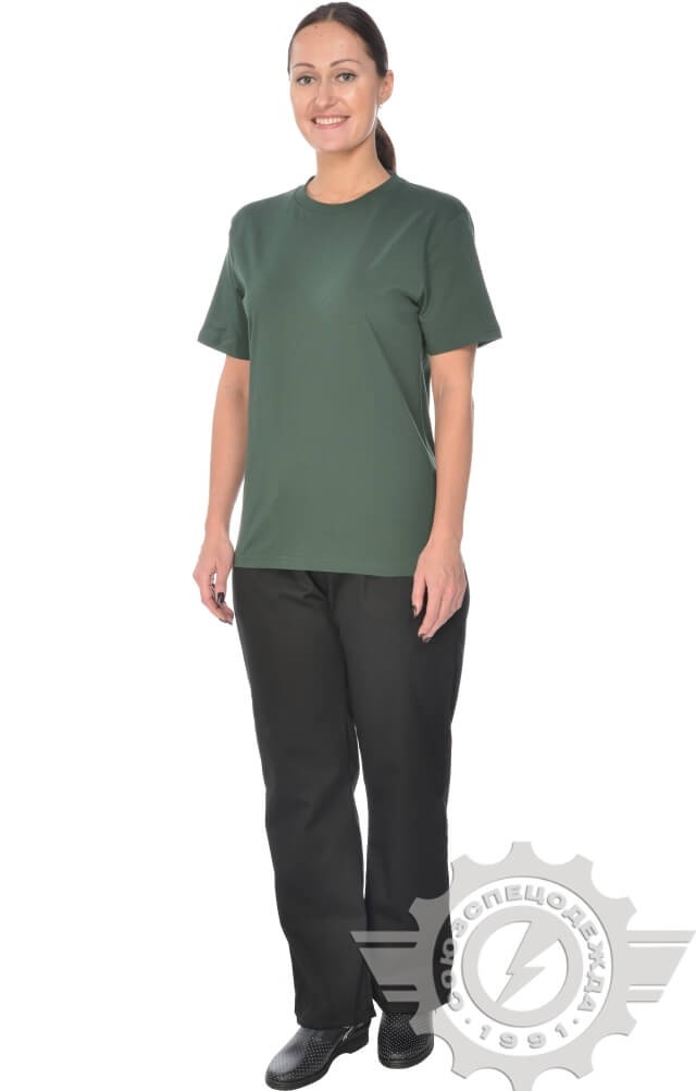 61064 Футболка "Престиж" темно-зеленая  Одежда для официантов  размер XL (52) Спецодежда  - Вид №10