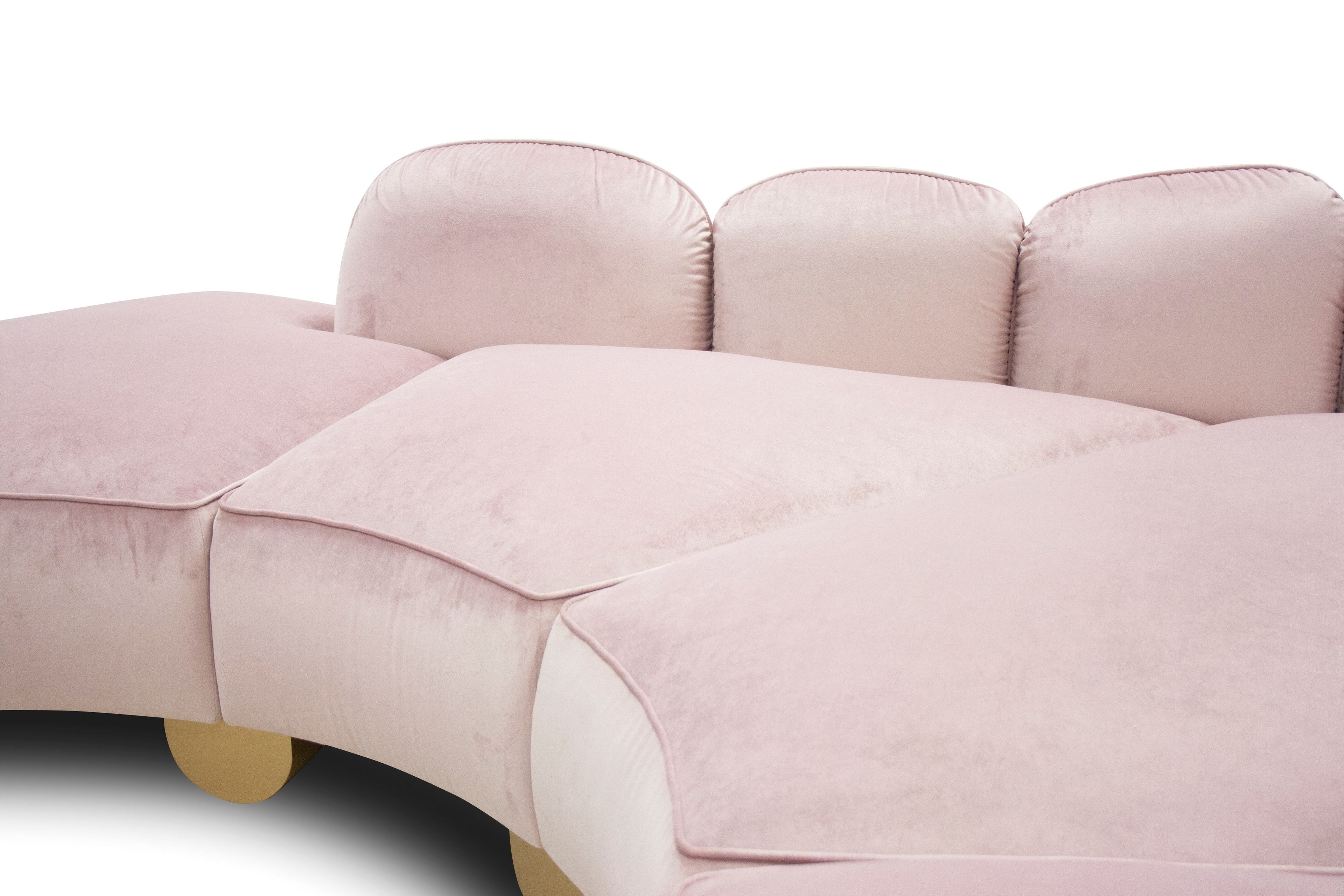 Бархатный изогнутый диван CREARTE COLLECTIONS Lab Cotignac ARCH-00088287 - Вид №5