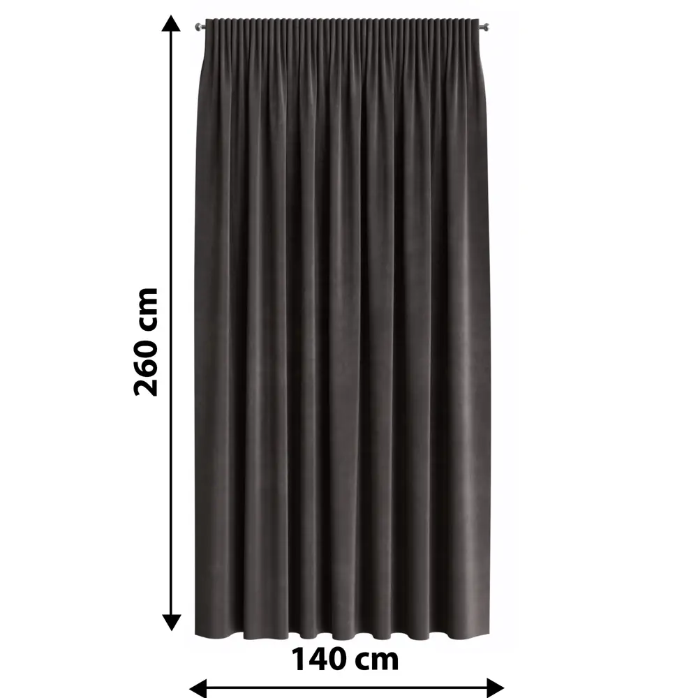Штора на ленте 140x260 см цвет графит 89395307 STLM-2016756 GARDEN  - Вид №5