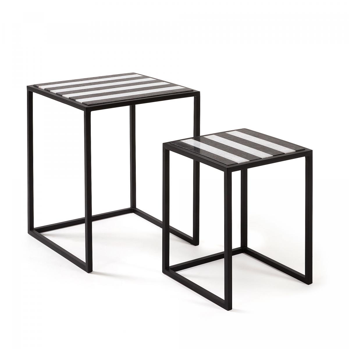 069294 Набор 2х столиков мраморная столешница La Forma Skerry 