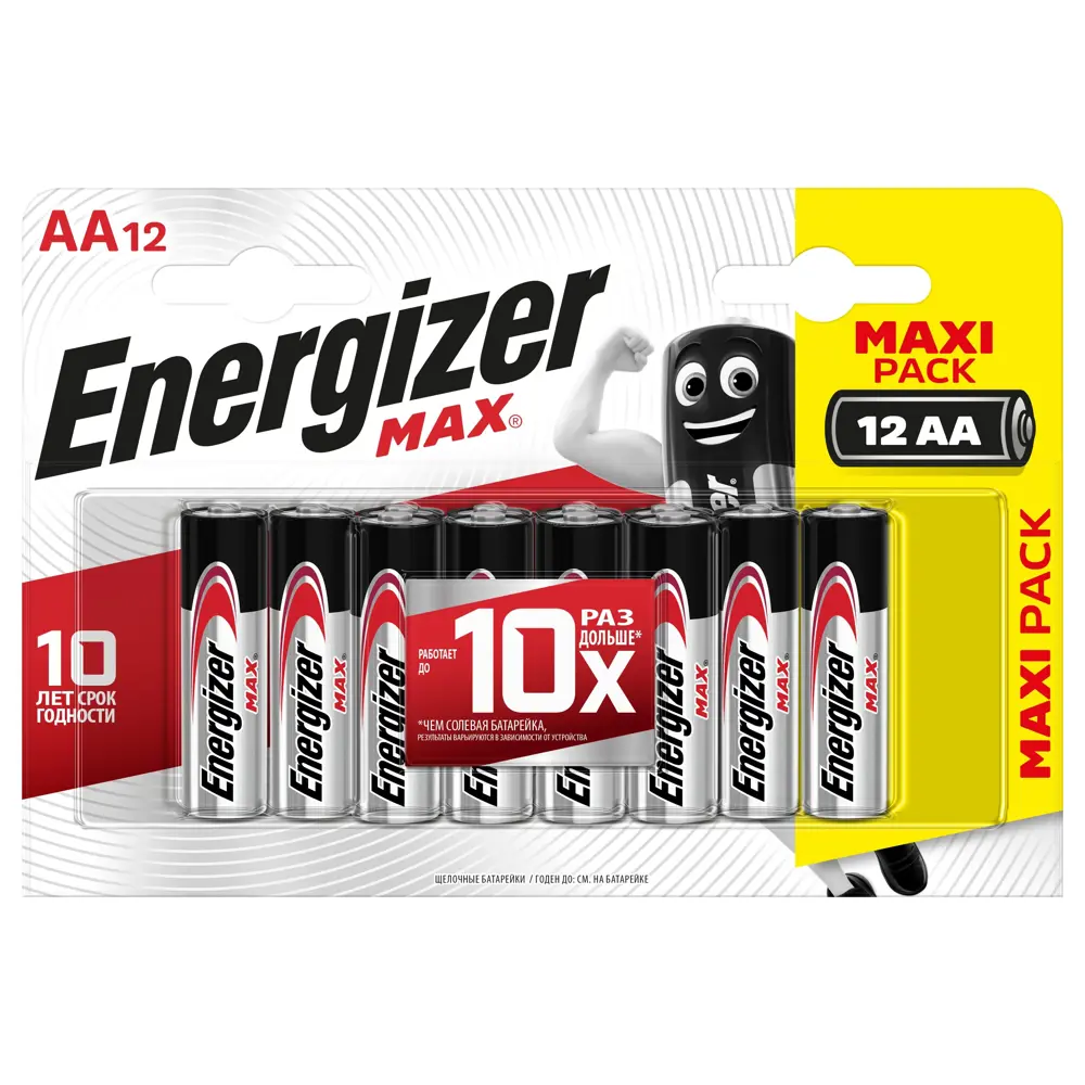 Батарейка алкалиновая Energizer Max AA/LR6 FSB 12 шт STLM-2163801