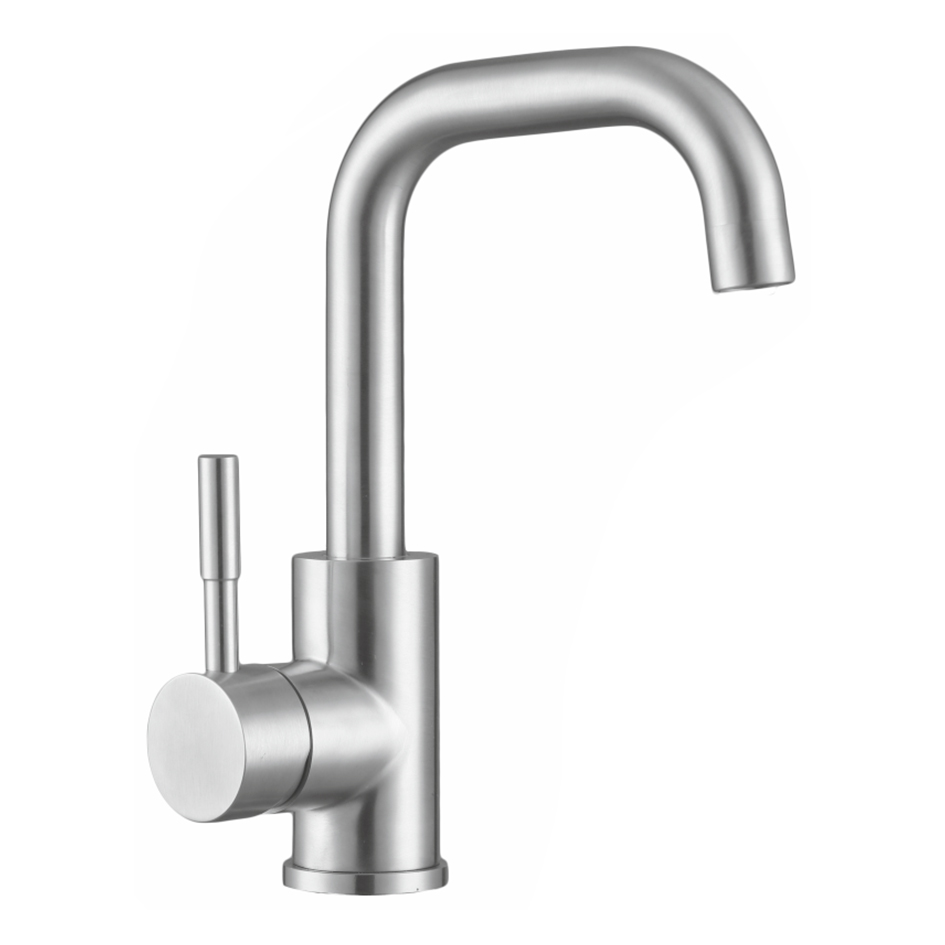 Смеситель д/кухни MELANA-F6102 нерж.сталь, однорычажный, сатин  - Вид №2