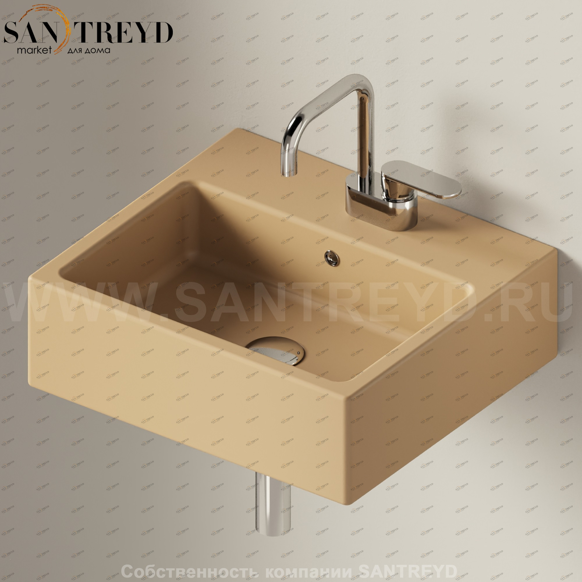 50589004 Подвесная раковина настенная прямоугольная Ceramica Flaminia Acquagrande