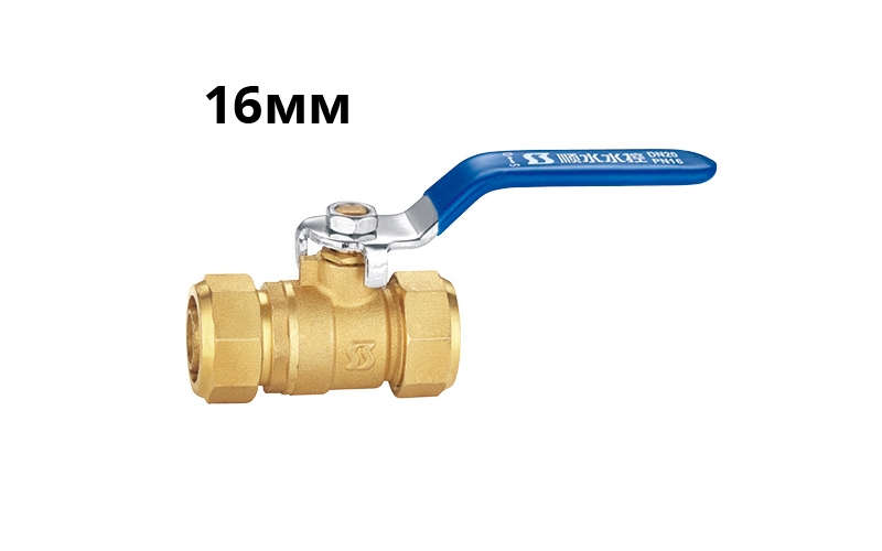 21402 Кран шаровой 16-20мм для металлопластиковых труб прямой, латунь, ручка LAB.Space 