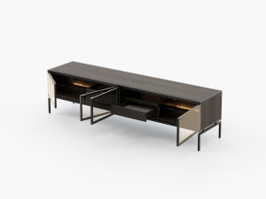 Шкаф для телевизора из дерева и стекла