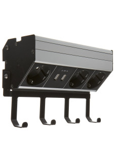 Блок электрических розеток Aspect 12109 HG Silver/Black NAVAKO