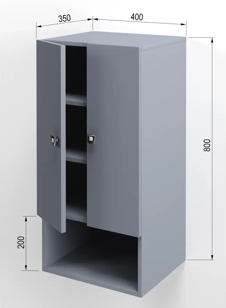 91168410 Шкаф подвесной Regent style 40x80 см цвет темно-серый STLM-0507797