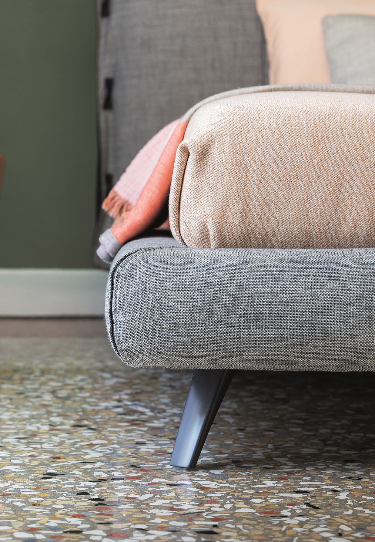 Односпальная кровать из ткани с мягким изголовьем BONALDO манжеты ARCH-00022422 - Вид №3