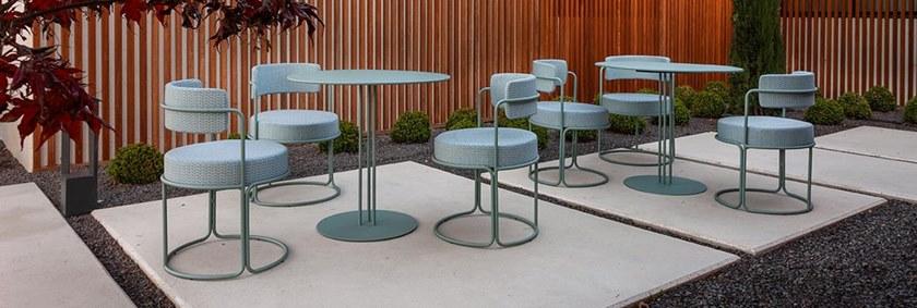 iSimar Низкий стальной табурет со встроенной тканевой подушкой Paradiso 8125 - Вид №1