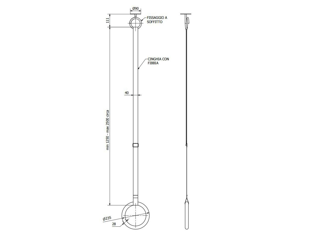 Потолочный держатель для полотенец EVER Life Design Gambol ARCH-00110902 - Вид №5