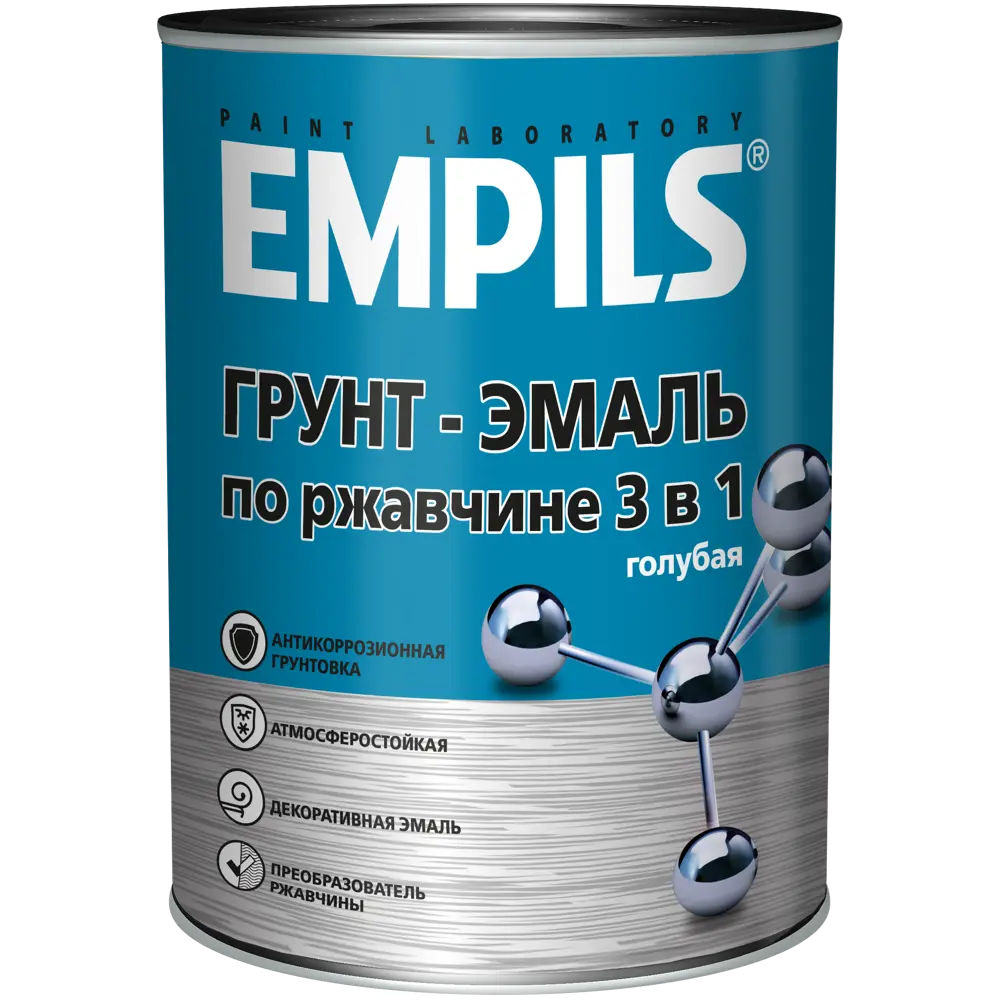 Грунт-эмаль по ржавчине 3в1 Empils PL гладкая цвет голубой 0.9 кг STLM-2023260 - Вид №1