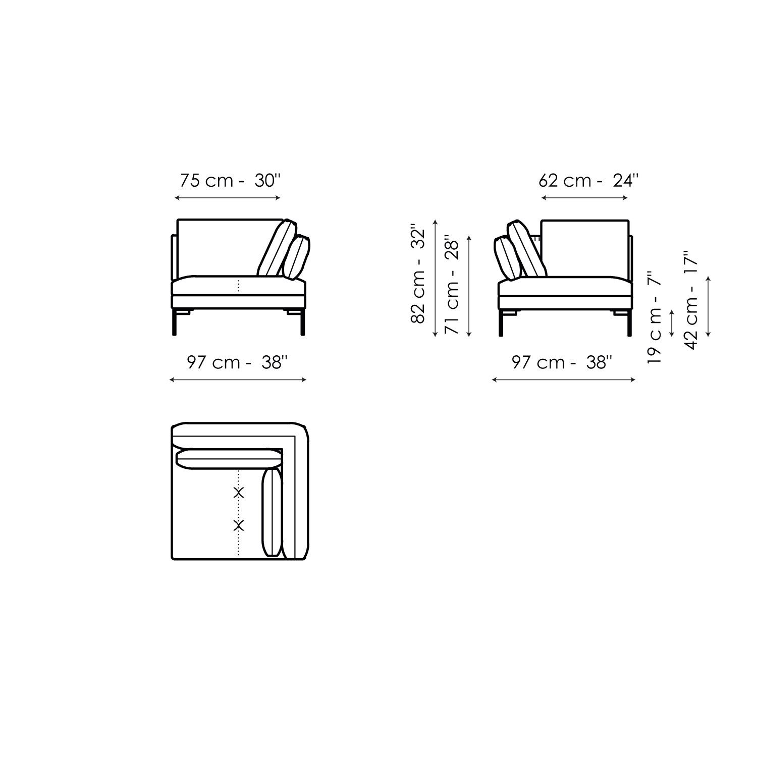 Тканевый диван с полуостровом BONALDO ALIANTE ARCH-00041242 - Вид №27
