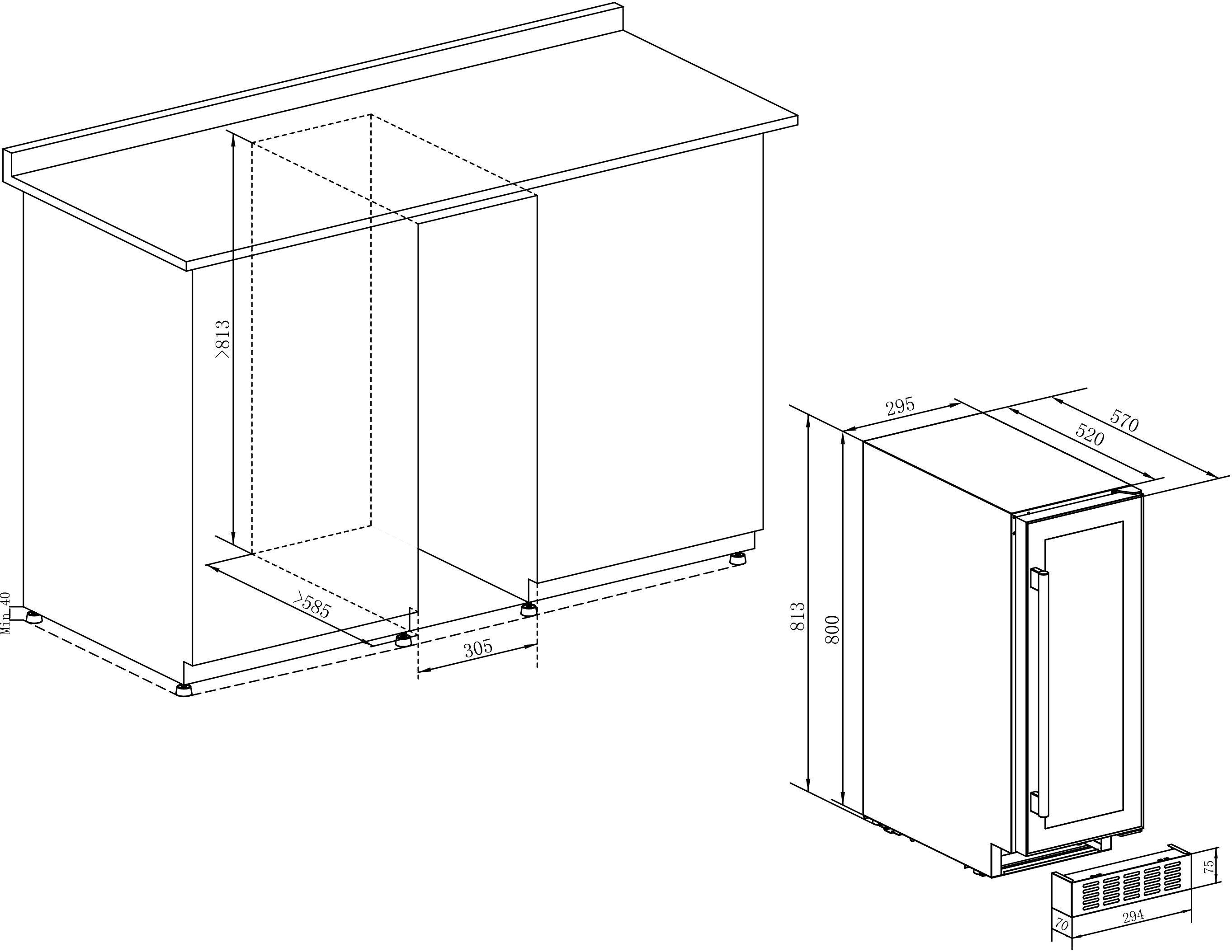 5344181 Винный шкаф Temptech SOMX30DRB черный STDN-0100191 - Вид №5