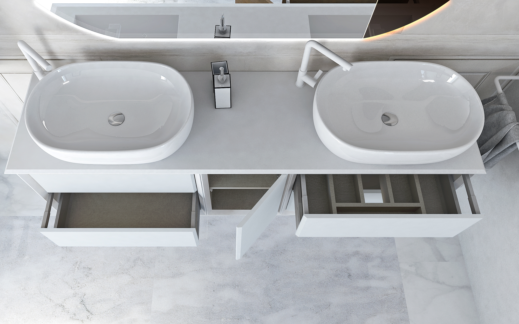 Мебель для ванной CEZARES BELLAGIO 175 Light Onice - Вид №2