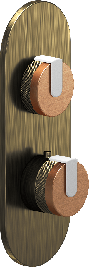 E-8026-R1BRGE0-L1WT-VBB-T Планка M-Series с 2 ручками - Внешняя часть GRAFF MOD+