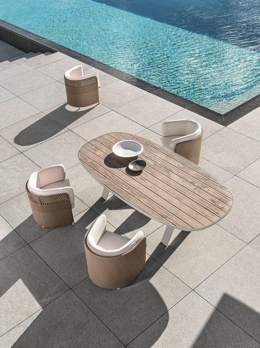 Ethimo Овальный садовый стол из тика Esedra Estooa - Вид №4