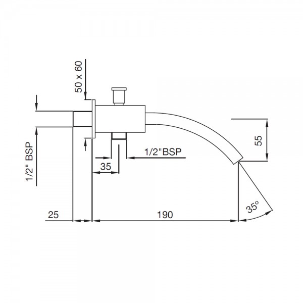 SPT-CHR-47463 Излив для ванны Artize  Хром  - Вид №1