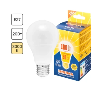 Светодиодная лампа Volpe Norma E27 груша 20Вт теплый белый свет 82263077