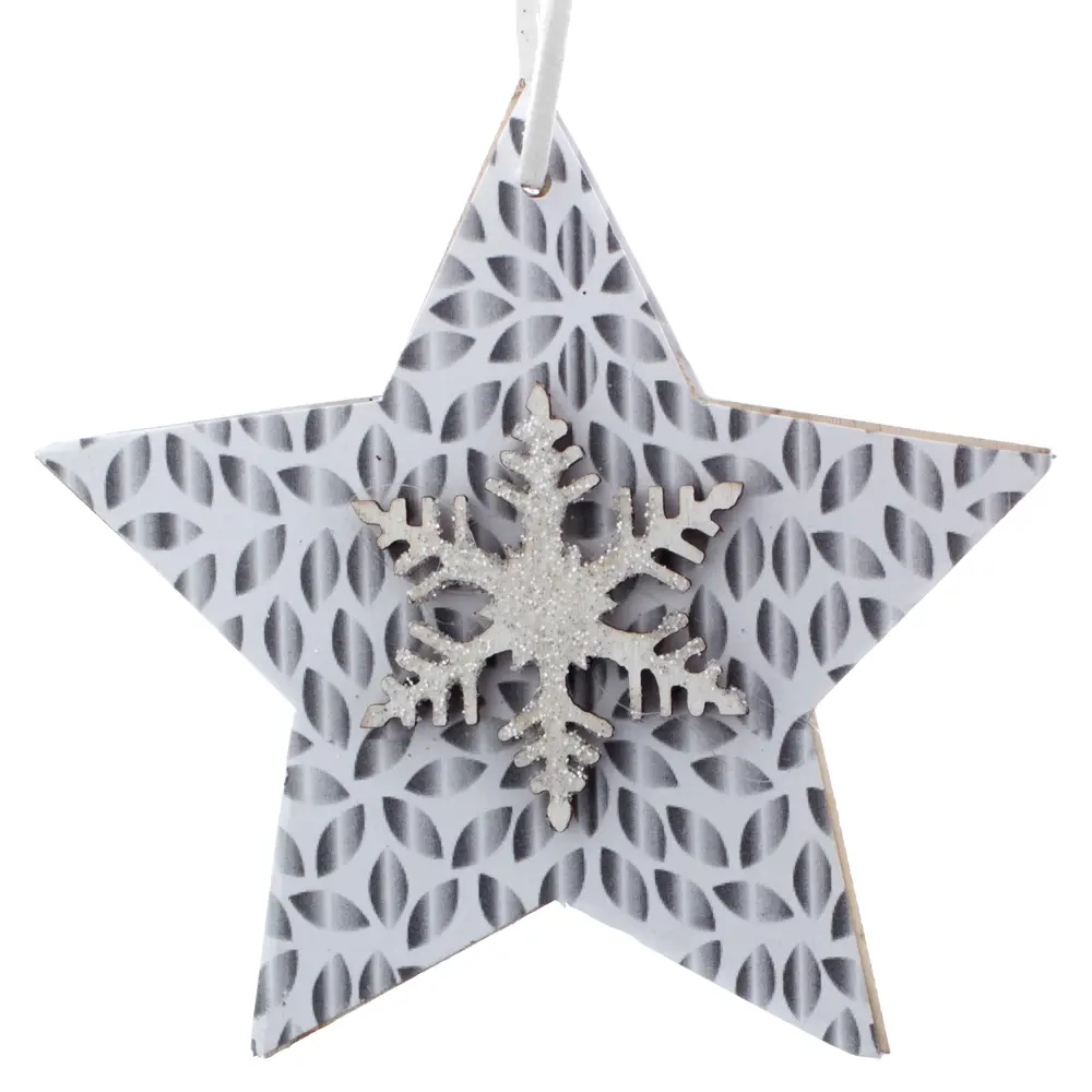 Ёлочное украшение «Звезда блестящая» 9.5 см, цвет белый Santreyd STLM-2080814