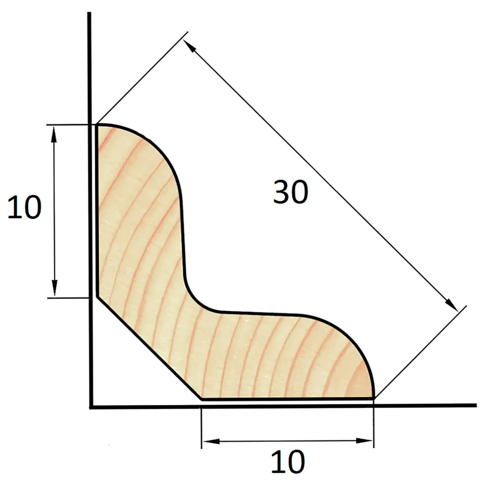 Santreyd Галтель декоративная из осины для интерьера 10×30×2400 мм 82619882 STLM-0031931 - Вид №2