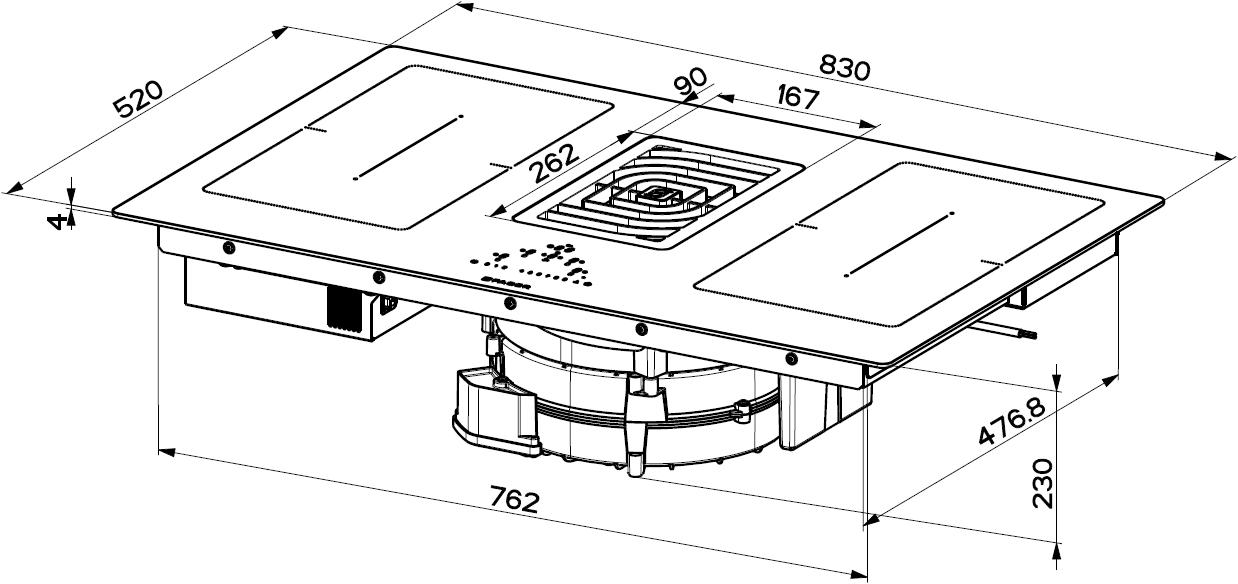 FABER Стеклянная индукционная варочная панель со встроенной вытяжкой класс a ++  340.0577.694  - Вид №1