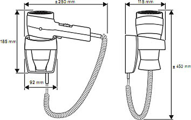 Valera Action Super Plus 1600 Black Мод.542.06 / 038A черный - 1600 Вт - фен с настенным держателем 55420051 