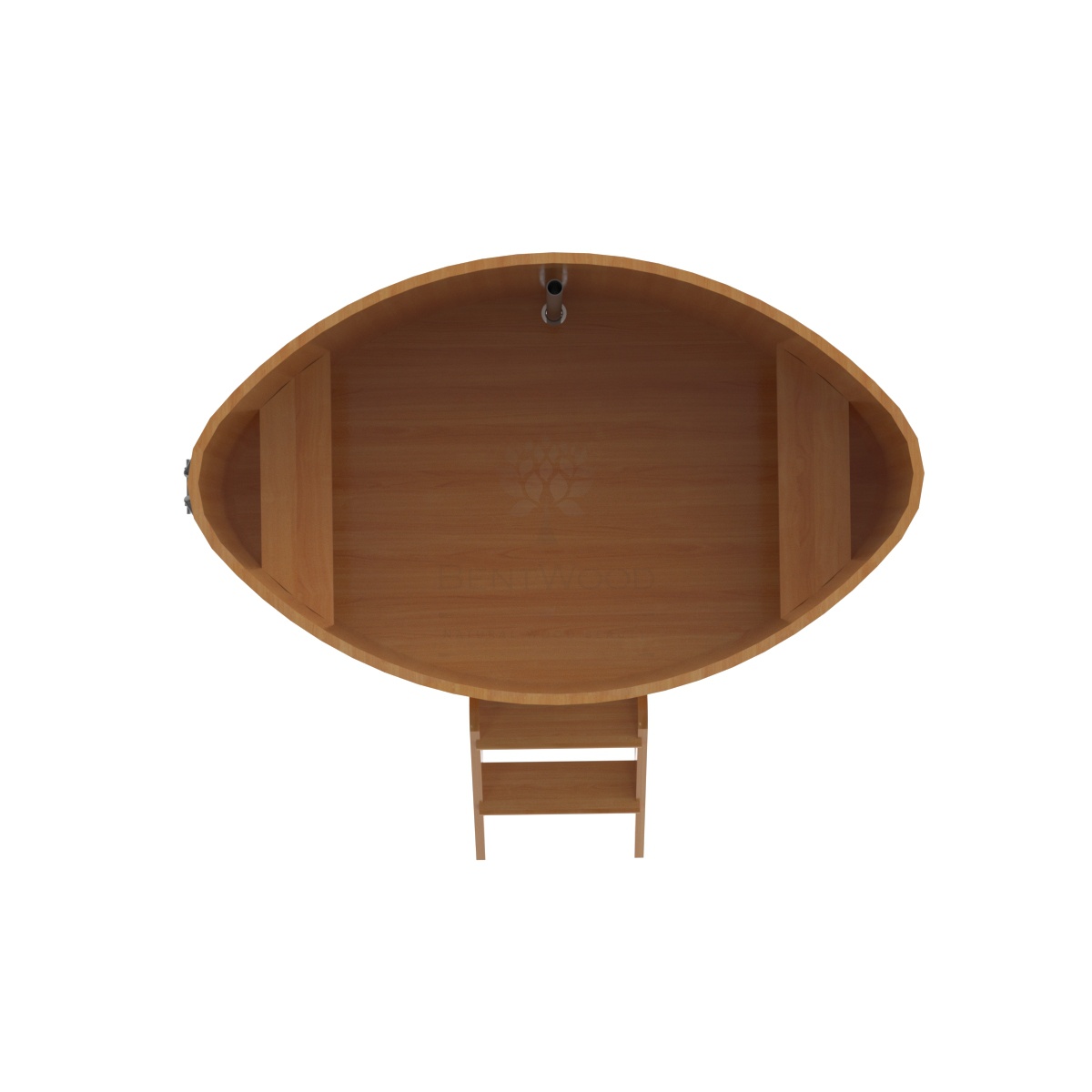 1175 Купель овальная из лиственницы 1,08х1,75х1,0 натуральная премиум Alyarus  - Вид №4