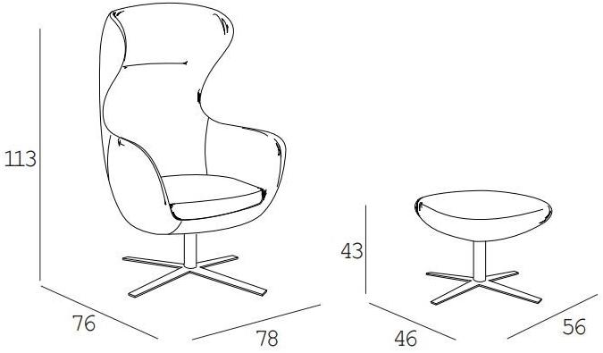 Dall'Agnese Кресло с подголовником с подножкой sun-id-1506007 - Вид №1