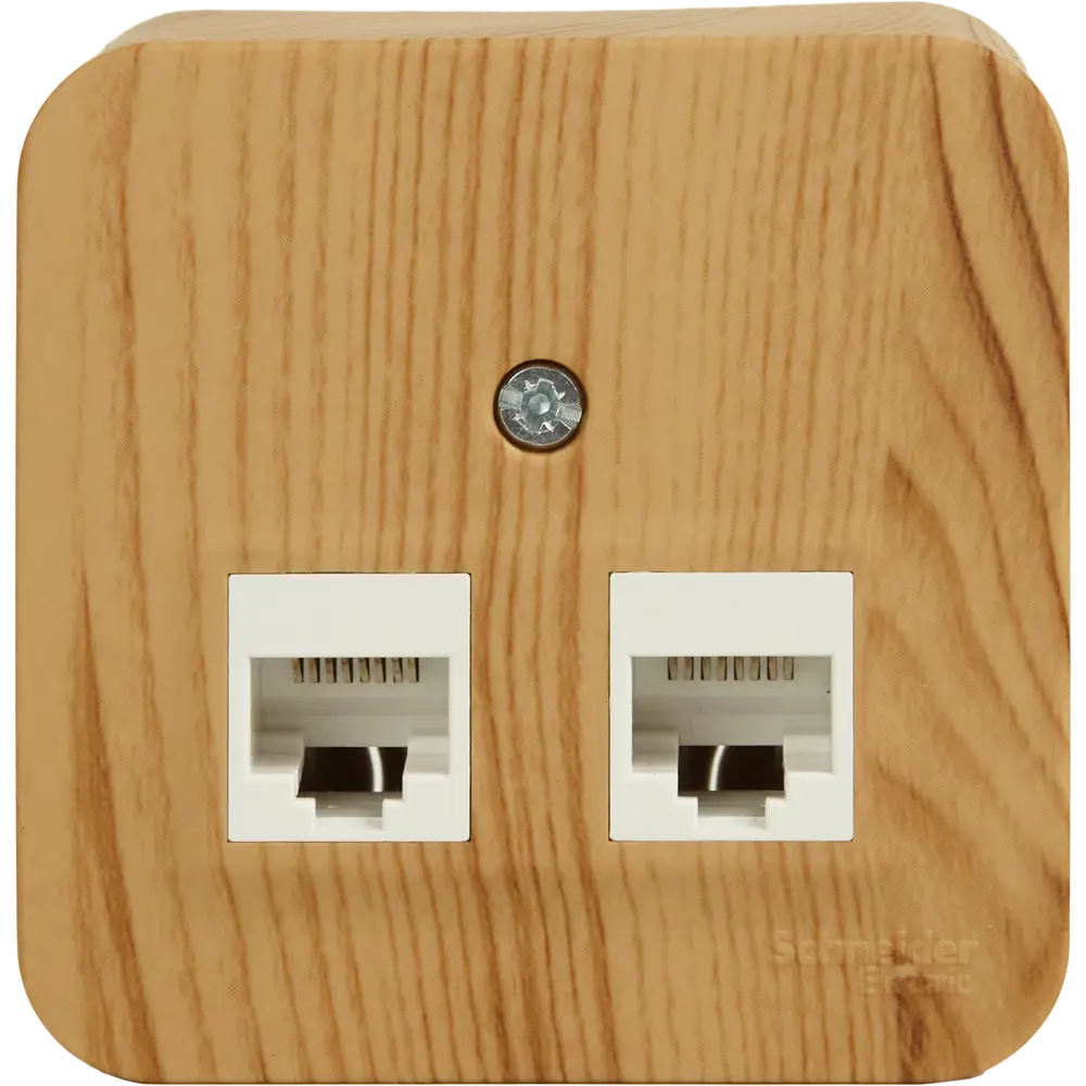 Розетка компьютерная двойная накладная Schneider Electric Blanca RJ45 UTP cat 5e без заземления цвет ясень 86720943 STLM-2009548 SYSTEME ELECTRIC
