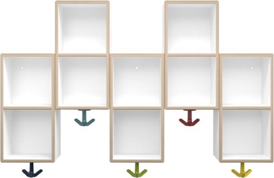 M20.03.008 Двойной модуль расширения асимметричный, 5 мест с эластичными тройными крючками HEWI Kids