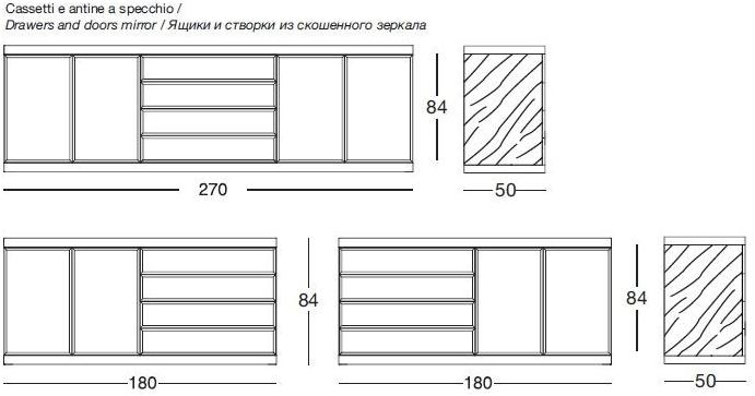 Longhi Комод кожаный с распашными дверцами Loveluxe Y 742 - Вид №3