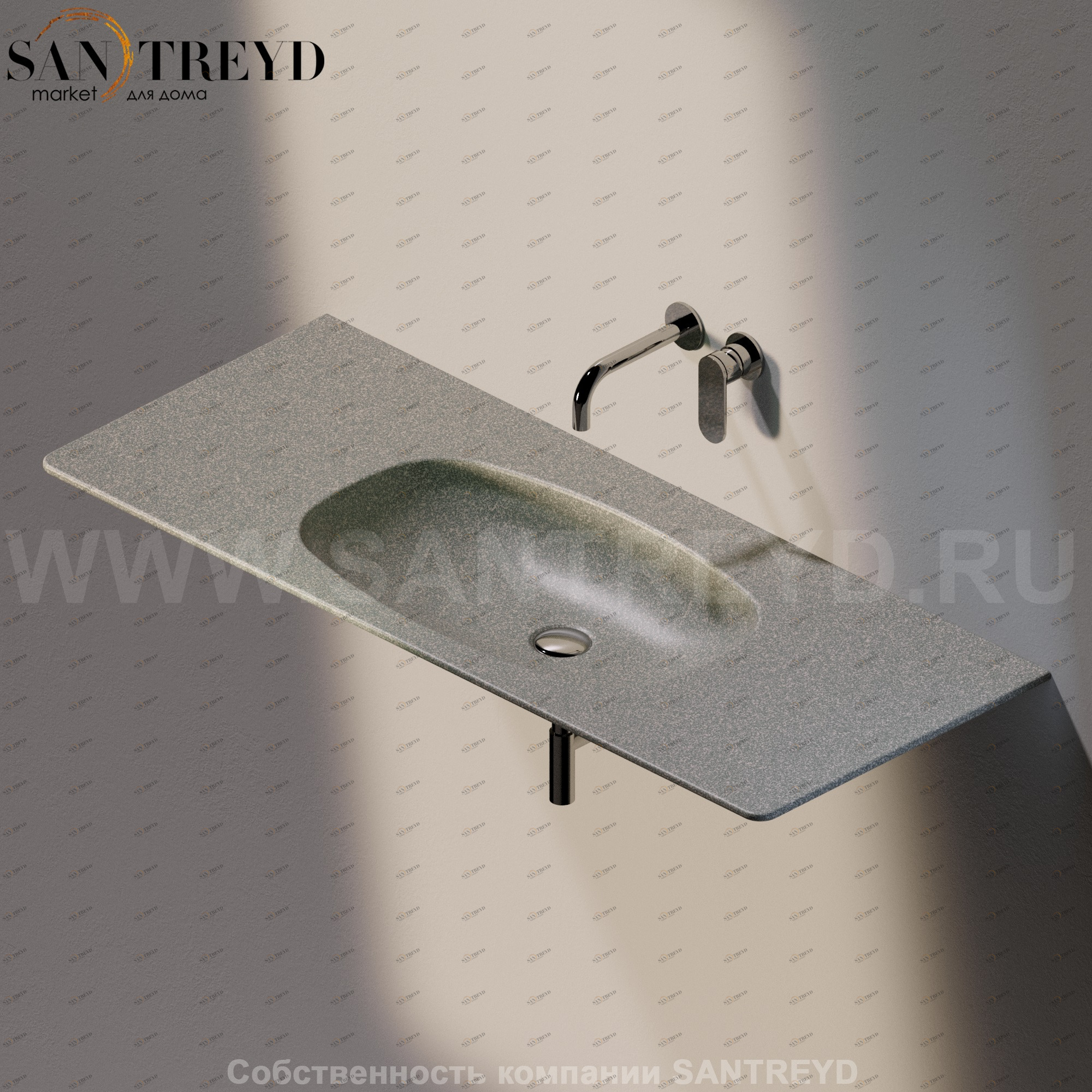 ND120L.7037 Подвесная раковина настенная прямоугольная Ceramica Flaminia Nuda серая