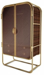 Porustudio Шкаф черного дерева с комодом