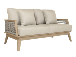 2-местный садовый диван из тика и плетеной веревки